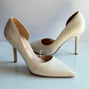 Nude Pointed Toe Cut Out Pumps Stiletto Heels Size 6